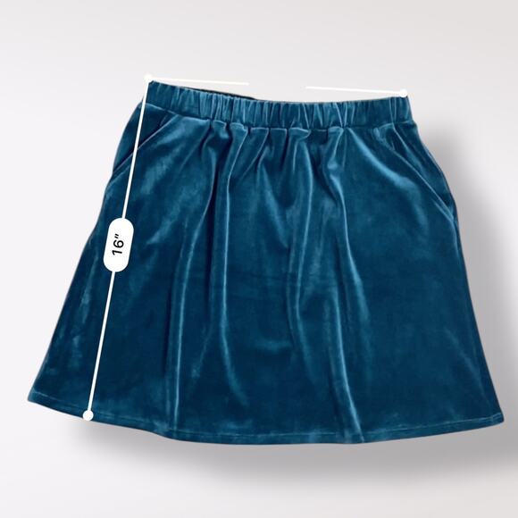 Copper Key NWT Velour Skirt Girls Size L Green Preppy Minimalist - Picture 3 of 8